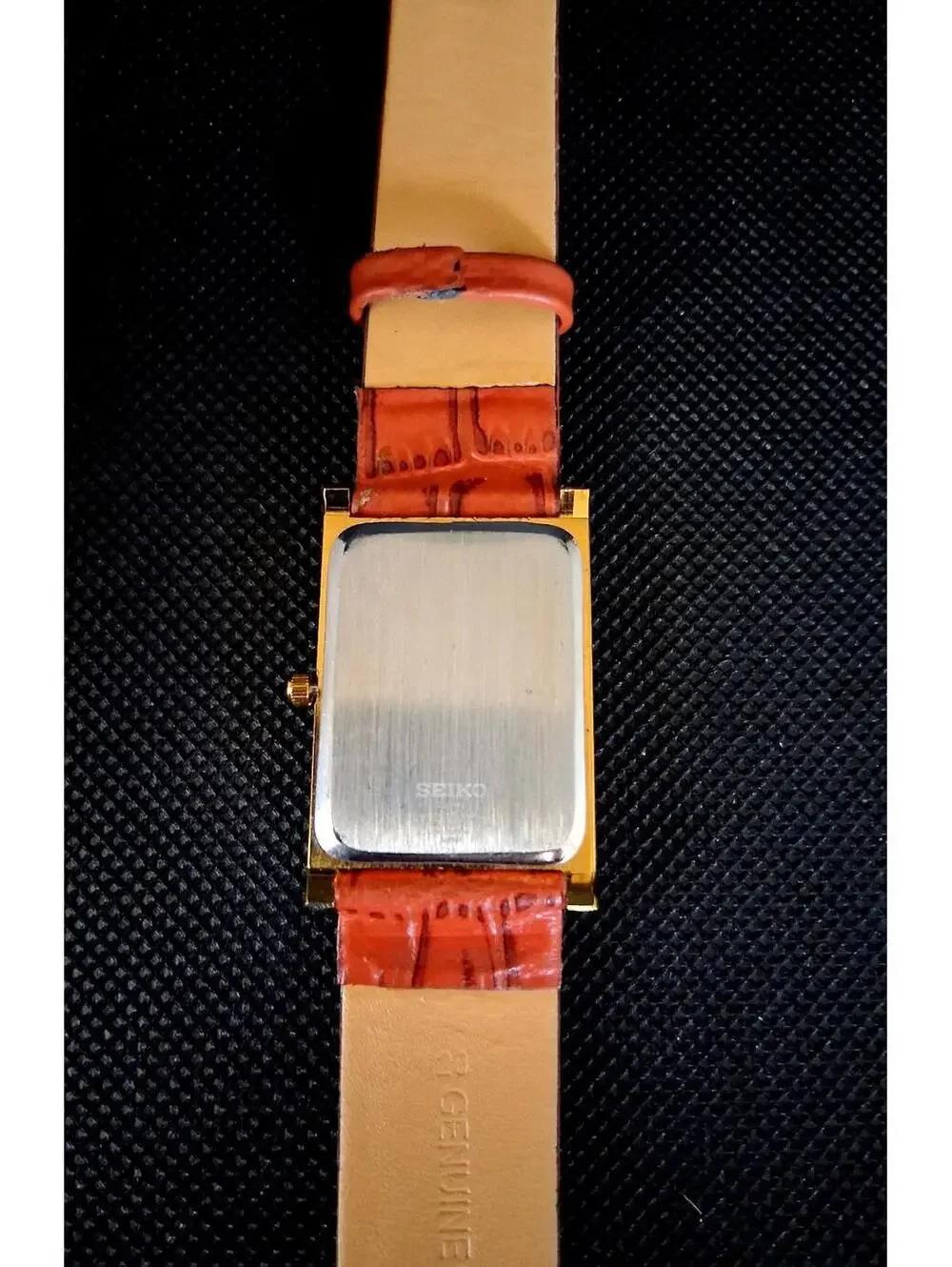 Men's Vintage Seiko Tank Leather Wrist Watch RARE